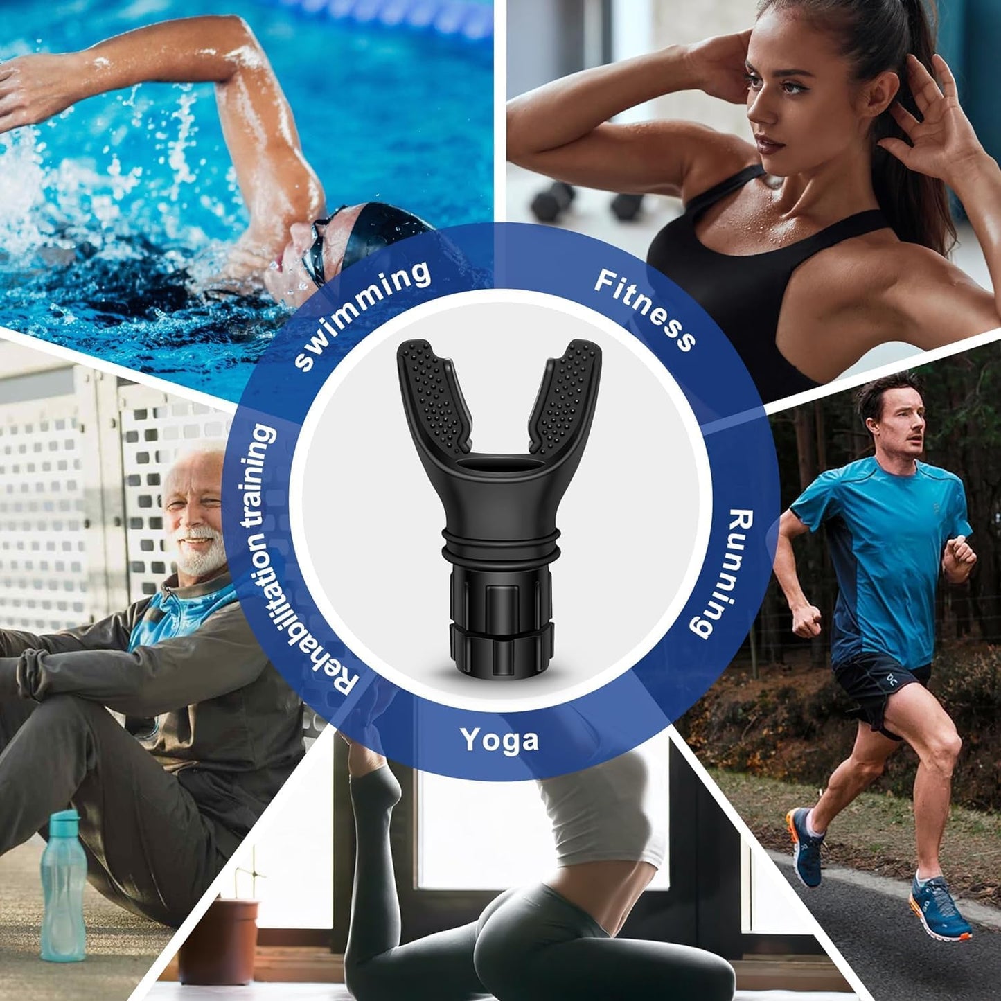 Adjustable Resistance Lung Capacity, Exercise Trainer, Easy to Carry, Easy to Clean, Portable Exerciser - Compact Silicone Breathing Exerciser for Adults
