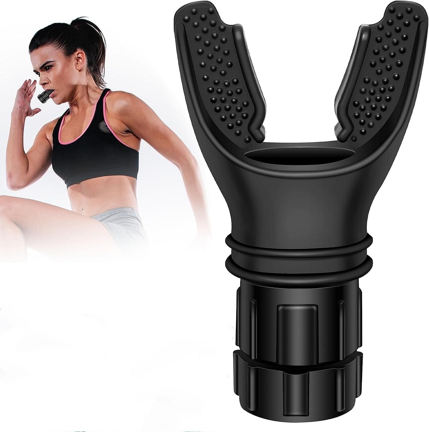 Adjustable Resistance Lung Capacity, Exercise Trainer, Easy to Carry, Easy to Clean, Portable Exerciser - Compact Silicone Breathing Exerciser for Adults